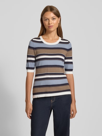 comma Strickpullover mit 3/4-Arm Rauchblau 4