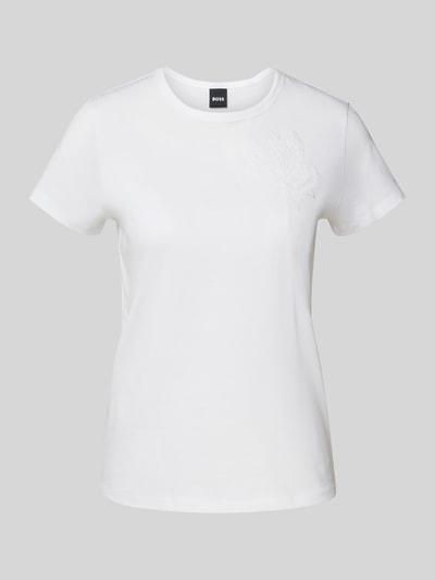 BOSS T-shirt z detalem z logo model ‘Eventsa’ Biały 2