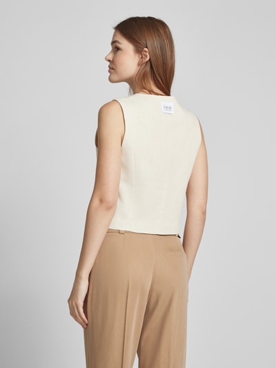 VILLA SOPHIE Linnen gilet met V-hals, model 'ELLA' Beige - 5