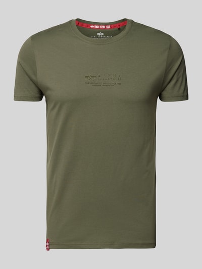 Alpha Industries T-Shirt mit Label-Print Oliv 2