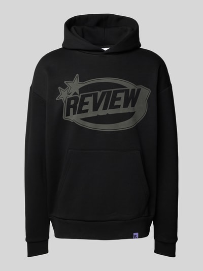 REVIEW Hoodie mit Label-Print Black 2