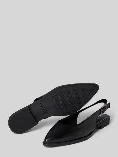 Produktfoto, Slingbacks aus echtem Veloursleder von Tamaris, czarne, jednolite, spiczasty nosek, blokowy obcas, lekko fakturowana podeszwa, skóra naturalna