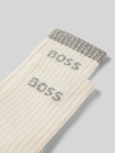 BOSS Socken mit Label-Print im 2er-Pack Weiss 2