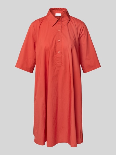 Jake*s Collection Hemdblusenkleid mit Knopfleiste Rostrot 2