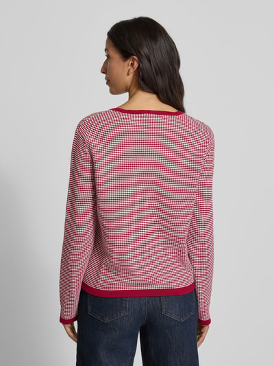 Tom Tailor Regular Fit Strickpullover aus reiner Baumwolle Rot 5
