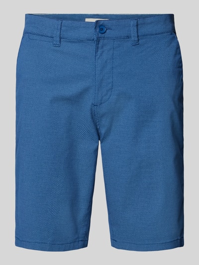 Blend Korte regular fit broek met structuurmotief Marineblauw - 2