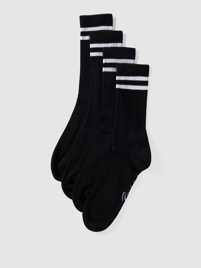 REVIEW Socken mit Kontraststreifen im 4er-Pack Black 1