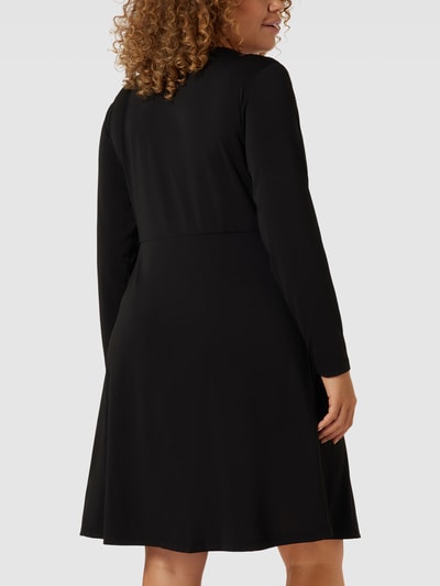 Evoked Vila PLUS SIZE mini-jurk in wikkellook, model 'BORNEO' Zwart - 5