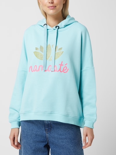 miss goodlife Hoodie met print, model 'Namaste' Lichtblauw - 4