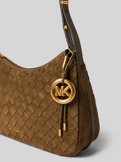 Produktfoto, Handtasche aus echtem Leder Modell 'NOLITA' von MICHAEL Michael Kors in Braun mit Geflechttextur, goldfarbene Logo-Applikation