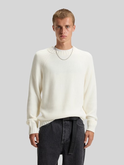 HUGO Blue Relaxed Fit Pullover aus reiner Baumwolle Modell 'Sonnee' Offwhite 4