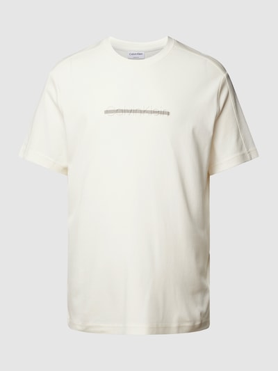 CK Calvin Klein T-shirt z wyhaftowanym logo Złamany biały 2