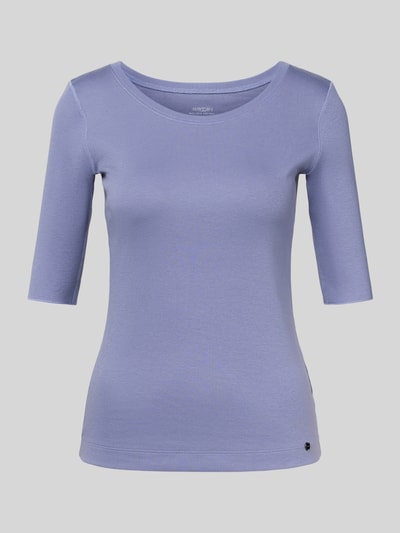 Marc Cain T-shirt van katoenmix met logo-applicatie Lavendel - 2
