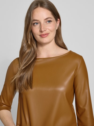 MM Smalle jurk in kunstleerlook Cognac - 3