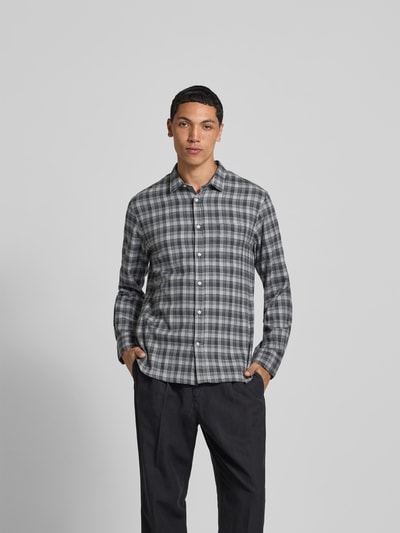 Officine Générale Slim Fit Freizeithemd mit Kentkragen Mittelgrau 4