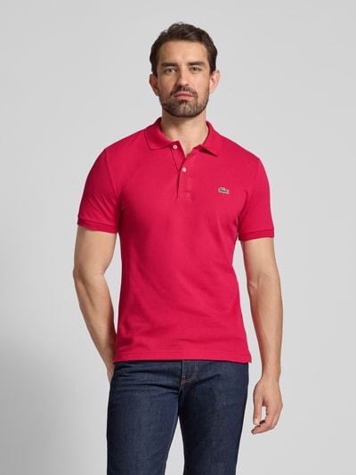 Lacoste Slim Fit Poloshirt aus reiner Baumwolle Pink 4