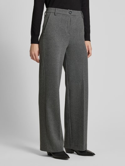 Weekend Max Mara Straight Fit Stoffhose mit Bügelfalten Modell 'PANETTO' Dunkelgrau 4