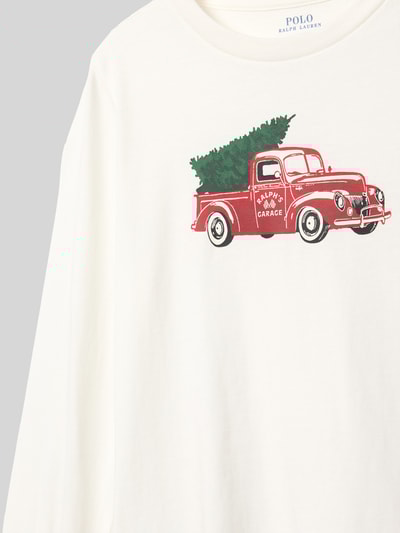 Polo Ralph Lauren Kids Bluzka z długim rękawem i prążkowanymi wykończeniami Écru 2