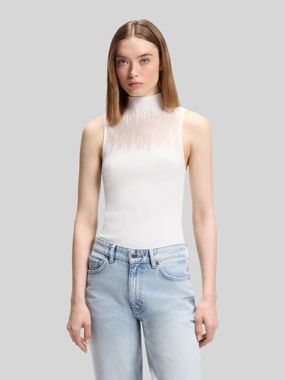 HUGO Slim Fit Top aus Viskose-Mix Modell 'Sieffy' Offwhite 4