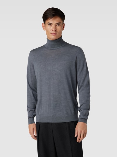 Fynch-Hatton Rollkragenpullover im unifarbenen Design Dunkelgrau 4