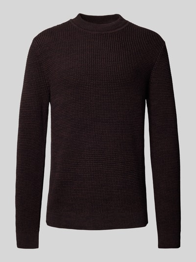 Jack & Jones Premium Strickpullover mit gerippten Abschlüssen Modell 'VIGGO' Dunkelbraun 2