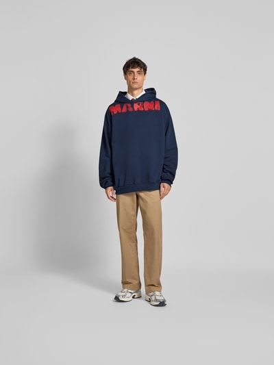 Marni Relaxed Fit Hoodie mit Logo-Print Royal 1