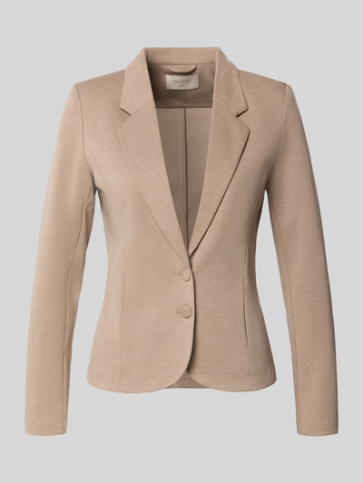 Produktfoto, Slim Fit Blazer mit Viskose-Anteil Modell 'NANNI' von FREE/QUENT in Beige mit Reverskragen und Ziernähten, taillierte Passform
