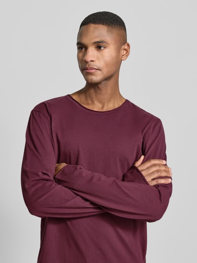 Armedangels Relaxed Fit Langarmshirt aus reiner Bio-Baumwolle Modell 'MAARKOS' Bordeaux 3