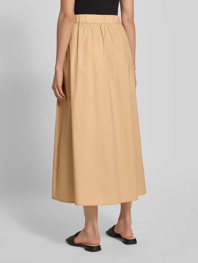 Liu Jo White Faltenrock aus reiner Baumwolle mit breitem Bund Beige 5