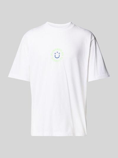 Hugo Blue T-shirt z nadrukiem z logo model ‘Napoka’ Biały 2