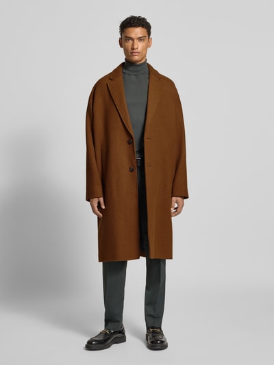 SELECTED HOMME Regular fit lange wollen jas met reverskraag, model 'MILO' Camel - 1