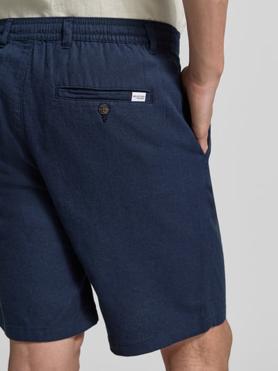 Selected Homme Slim Fit Bermudas aus Baumwoll-Leinen-Mix Modell 'BRODY' Marine 3