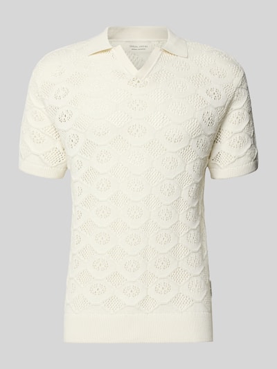 Casual Friday Slim Fit Poloshirt in Strick-Optik Modell 'Angvig' Offwhite 2