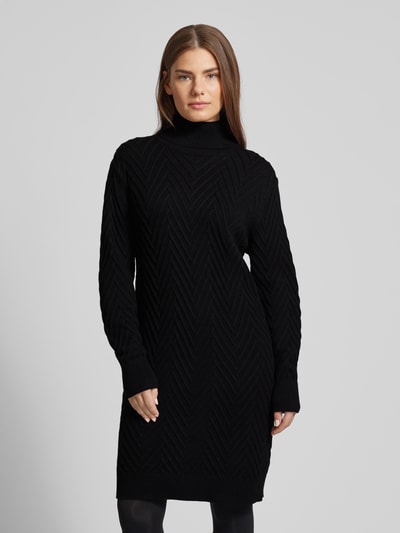 FREE/QUENT Knielanges Kleid mit Strukturmuster Modell 'SATURN' Black 4