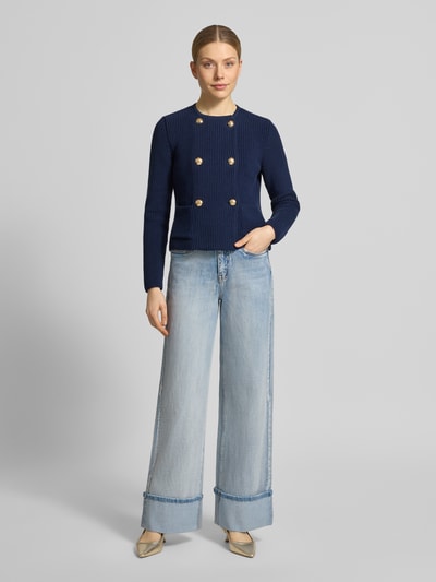 Lauren Ralph Lauren Regular Fit Strickjacke aus reiner Baumwolle Marine 1