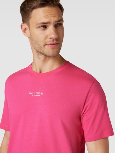 Marc O'Polo T-shirt met labelprint Felroze - 3