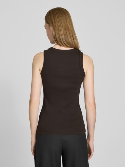 Drykorn Tanktop mit gerippten Abschlüssen Modell 'OLINA' Dunkelbraun 5