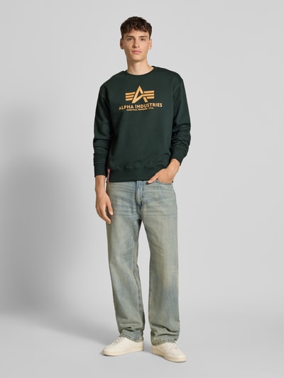 Alpha Industries Sweatshirt mit Label-Print Petrol 1
