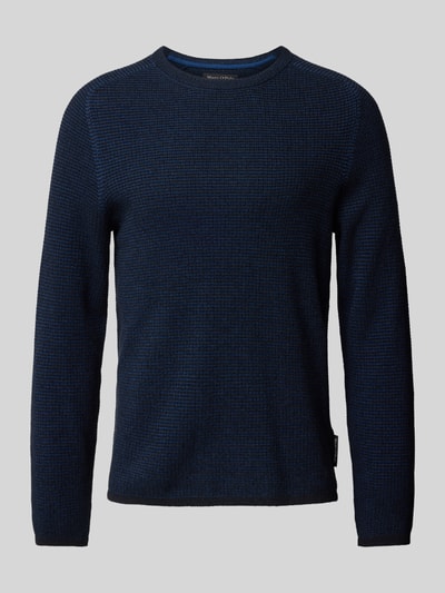 Marc O'Polo Regular Fit Pullover aus strukturiertem Baumwoll-Mix Marine 2