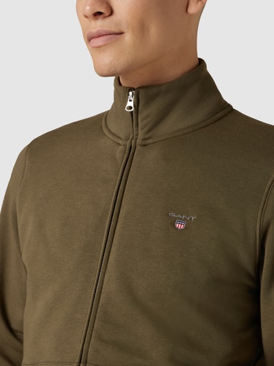 GANT Sweatjacke mit Stehkragen Oliv 3