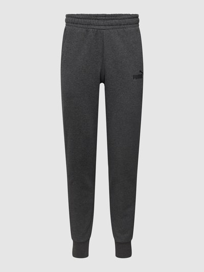 PUMA PERFORMANCE Sweatpants met logodetail, model 'ESS LOGO PANT' Antraciet - 2