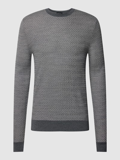 Emporio Armani Strickpullover mit Strukturmuster Hellgrau 2