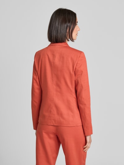 Jake*s Collection Slim Fit Blazer aus Baumwoll-Leinen-Mix mit Viskose-Anteil Rostrot 5
