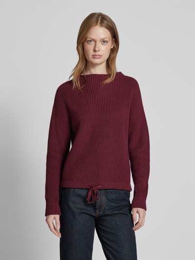 Jake*s Casual Oversized Strickpullover aus Viskose Bordeaux 4