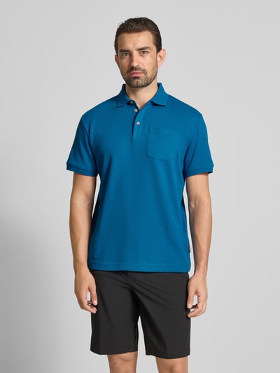Tom Tailor Regular fit poloshirt van katoenmix Petrol - 4