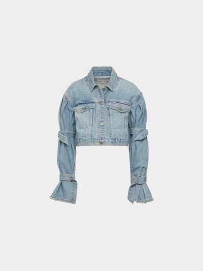 Jonathan Simkhai Cropped Jeansjacke Blau 2