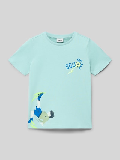 Produktfoto, Regular Fit T-Shirt aus reiner Baumwolle von s.Oliver RED LABEL, Kinder T-Shirt, Optik: Unifarben, Motiv-Print, Rundhals, Kurzarm, Jersey