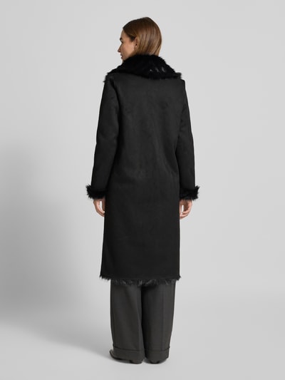 PETITE M. Keerbare lange jas met imitatiebont Zwart - 5