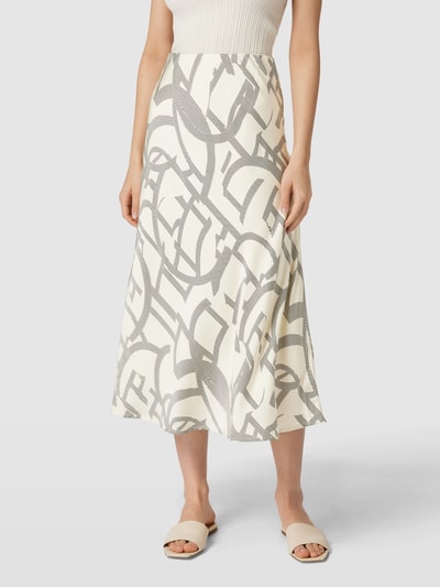 Neo Noir Midirok met all-over print, model 'Bovary' Offwhite - 4