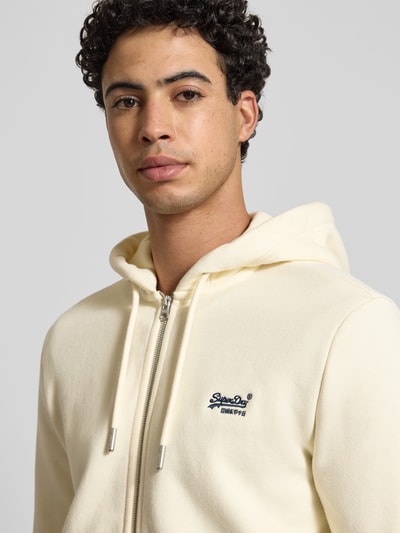 Superdry Regular Fit Sweatjacke mit Logo-Stitching Offwhite 3